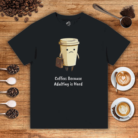 Coffee: Because Adulting is Hard Heavyweight Unisex T-shirt