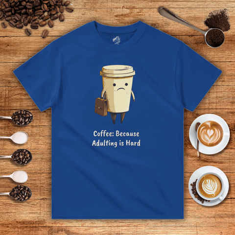 Coffee: Because Adulting is Hard Heavyweight Unisex T-shirt