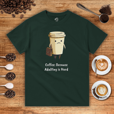 Coffee: Because Adulting is Hard Heavyweight Unisex T-shirt