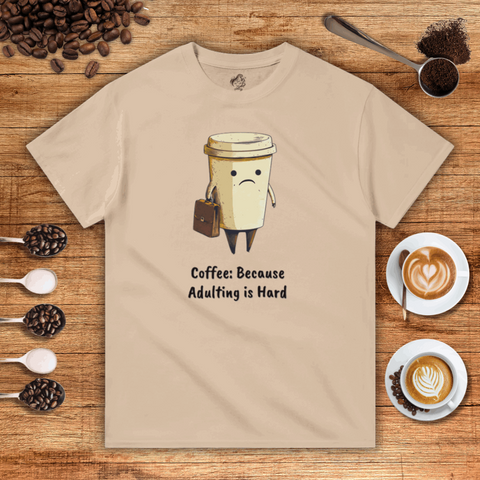 Coffee: Because Adulting is Hard Heavyweight Unisex T-shirt