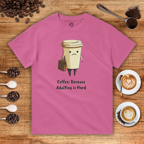 Coffee: Because Adulting is Hard Heavyweight Unisex T-shirt