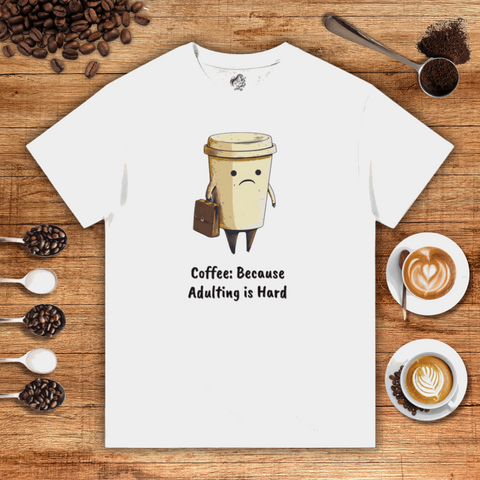 Coffee: Because Adulting is Hard Heavyweight Unisex T-shirt