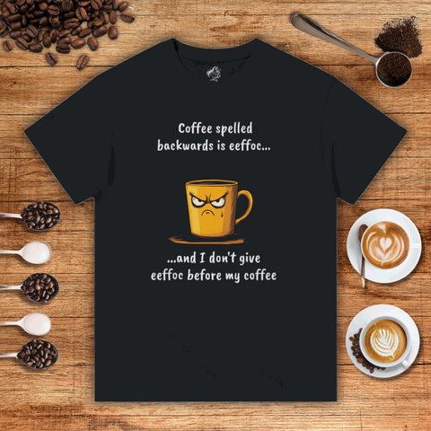Coffee Spelled Backwards is Eeffoc Heavyweight Unisex T-shirt