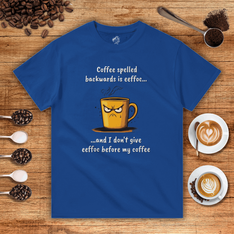 Coffee Spelled Backwards is Eeffoc Heavyweight Unisex T-shirt