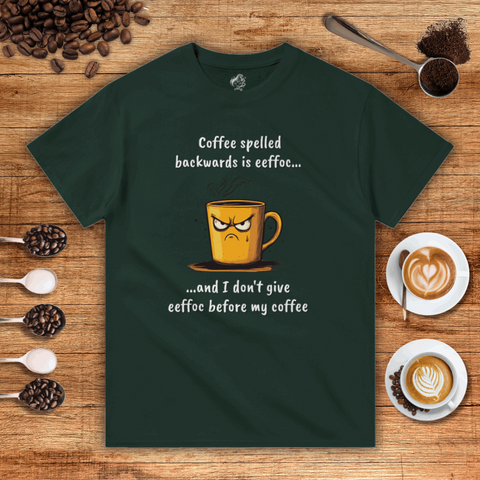 Coffee Spelled Backwards is Eeffoc Heavyweight Unisex T-shirt