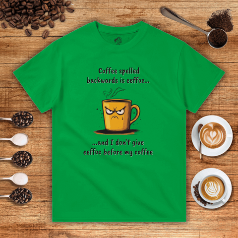 Coffee Spelled Backwards is Eeffoc Heavyweight Unisex T-shirt