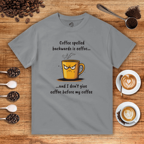 Coffee Spelled Backwards is Eeffoc Heavyweight Unisex T-shirt
