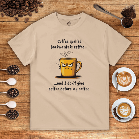 Coffee Spelled Backwards is Eeffoc Heavyweight Unisex T-shirt