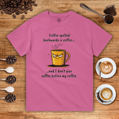 Coffee Spelled Backwards is Eeffoc Heavyweight Unisex T-shirt
