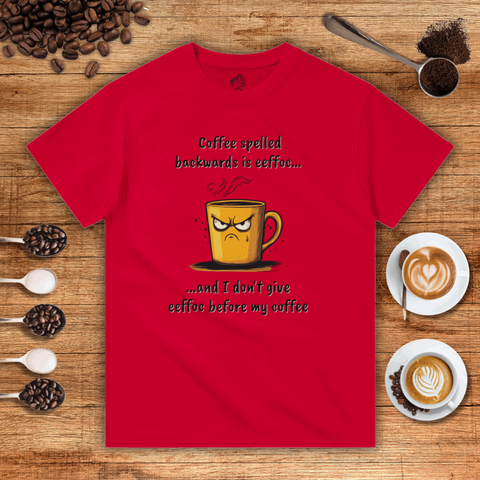 Coffee Spelled Backwards is Eeffoc Heavyweight Unisex T-shirt