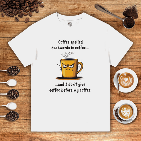 Coffee Spelled Backwards is Eeffoc Heavyweight Unisex T-shirt