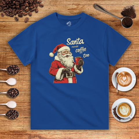 Santa Needs Coffee Too Heavyweight Unisex T-shirt