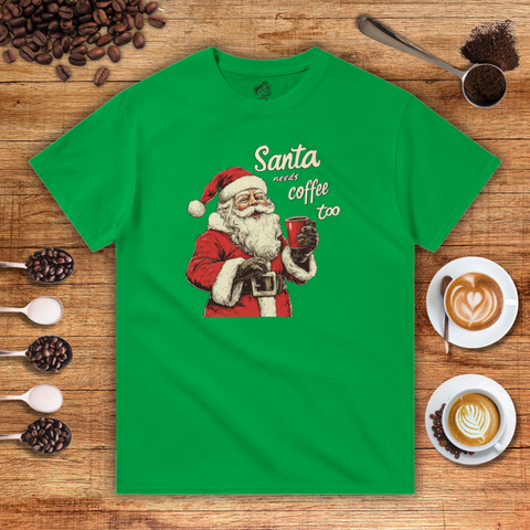 Santa Needs Coffee Too Heavyweight Unisex T-shirt