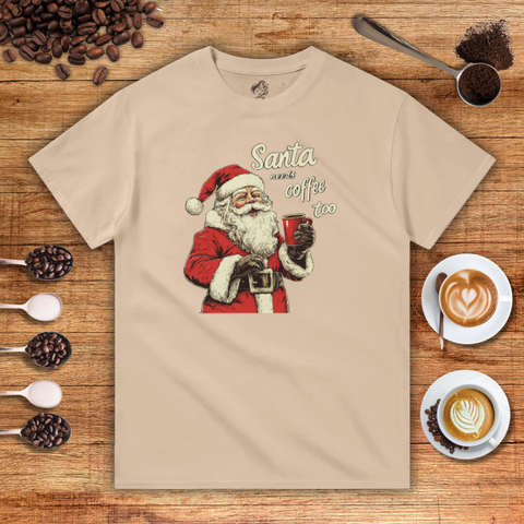 Santa Needs Coffee Too Heavyweight Unisex T-shirt