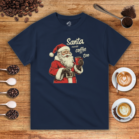 Santa Needs Coffee Too Heavyweight Unisex T-shirt