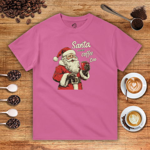 Santa Needs Coffee Too Heavyweight Unisex T-shirt
